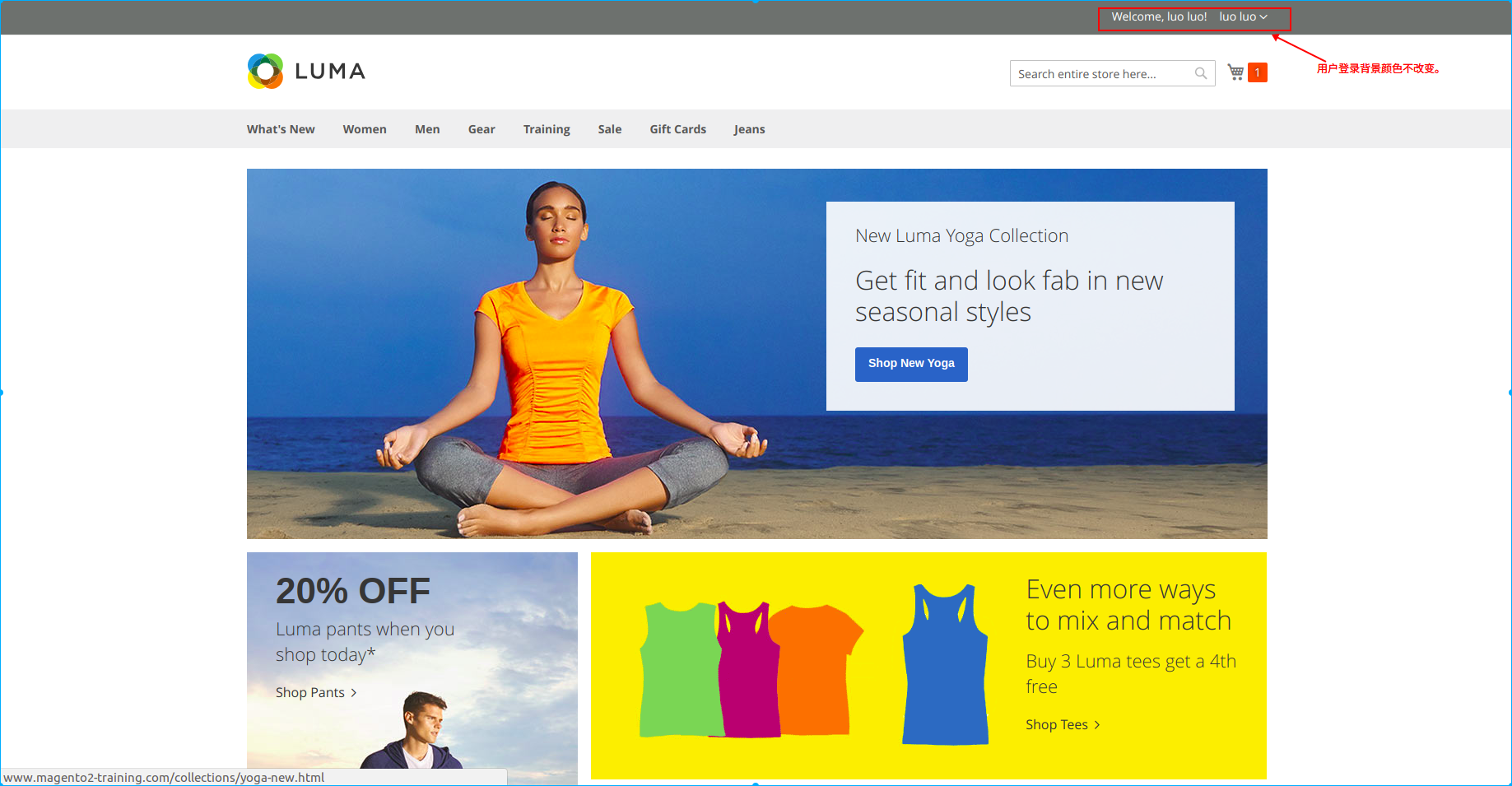 用户登录，背景颜色正常显示